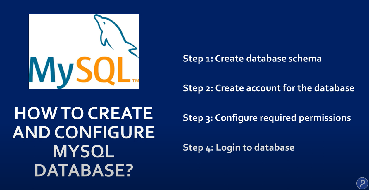 How to create and configure MySQL database