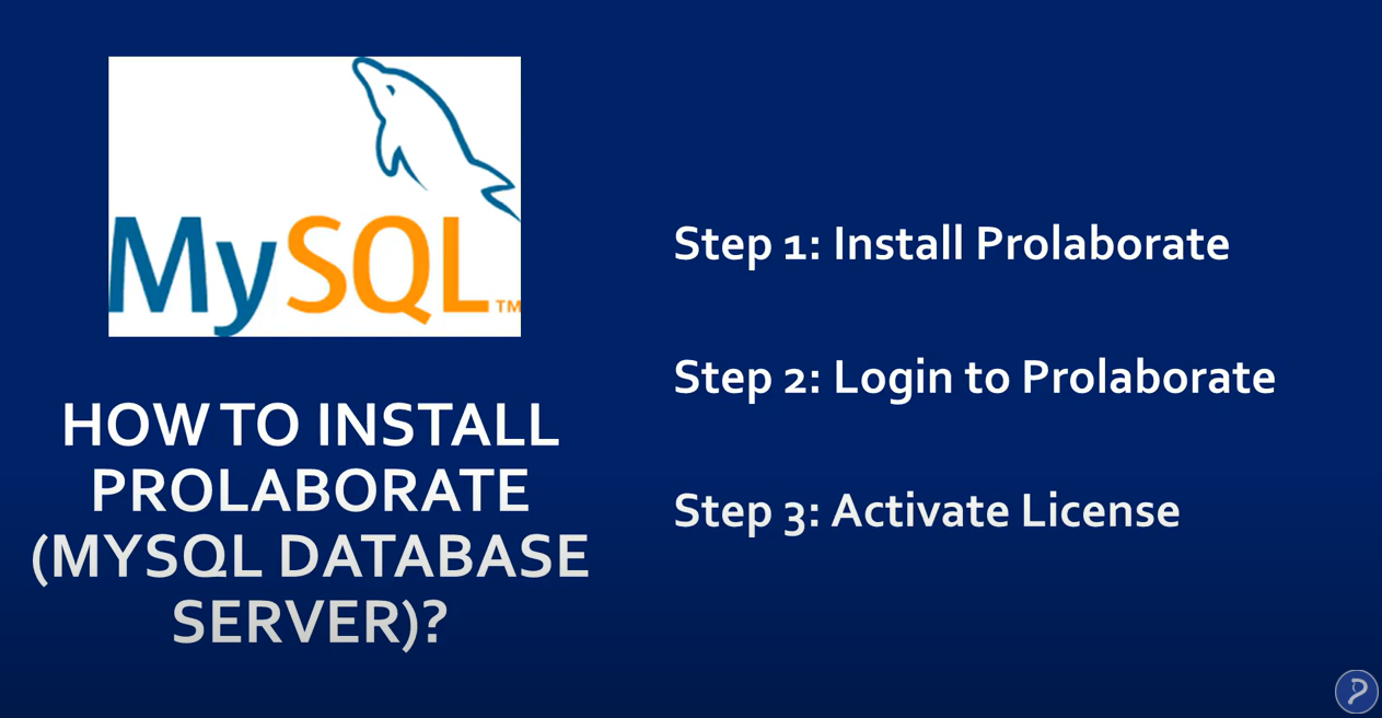 How to install Prolaborate (MySQL database server)