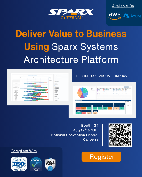 Sparx Systems at Tech In Gov 2025—Booth 134 Sparx EA, Prolaborate & PCS live demo