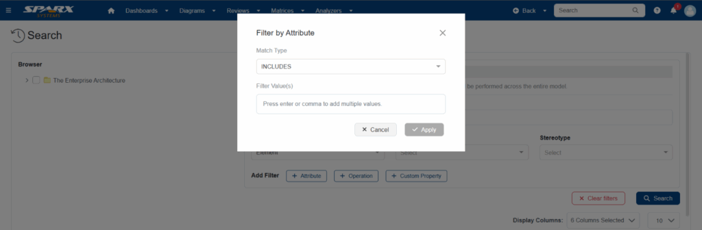 add conditions to filter by attribute or operation